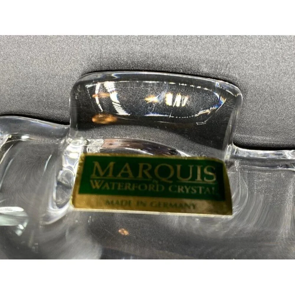 Marquis Waterford Crystal Christmas Tree Trinket Dish 6.5 Inch Nut Candy Germany